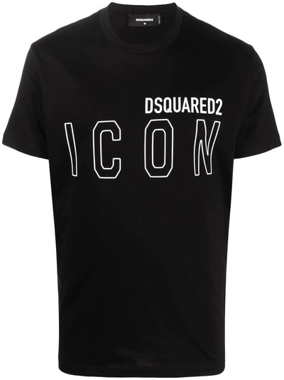 Dsquared2 – T-Shirt mit Symbolumriss in Schwarz