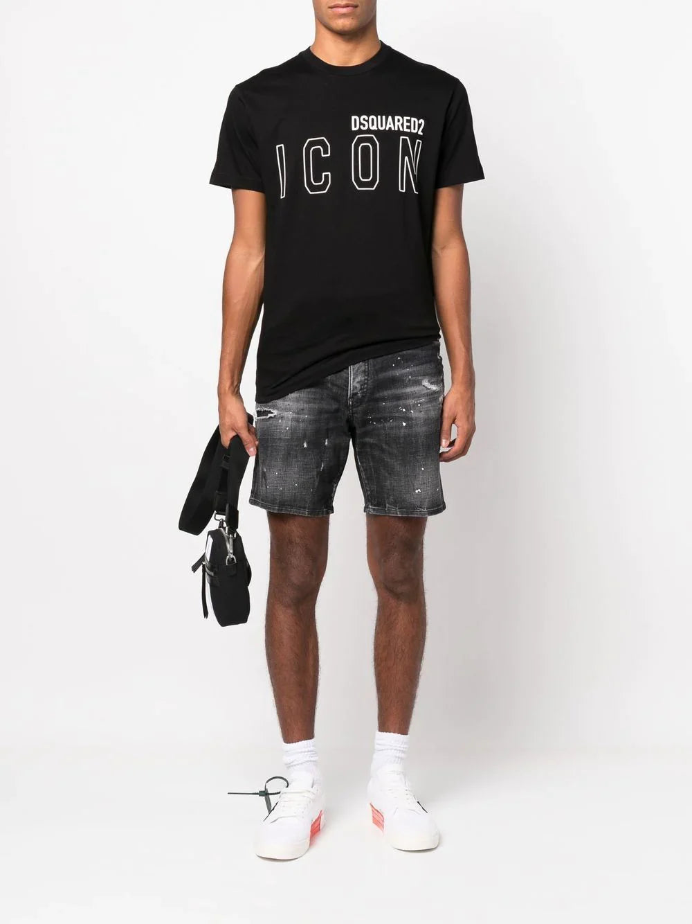 Dsquared2 – T-Shirt mit Symbolumriss in Schwarz