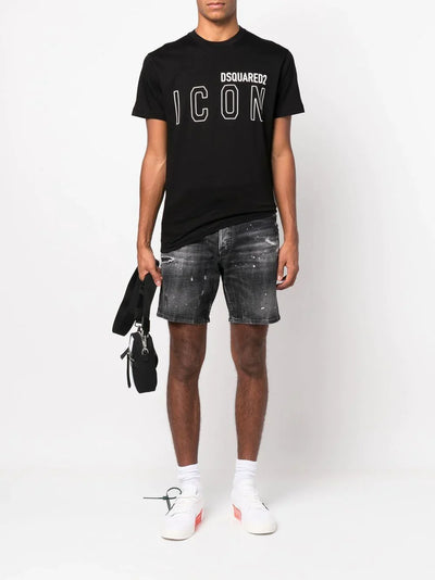 Dsquared2 – T-Shirt mit Symbolumriss in Schwarz