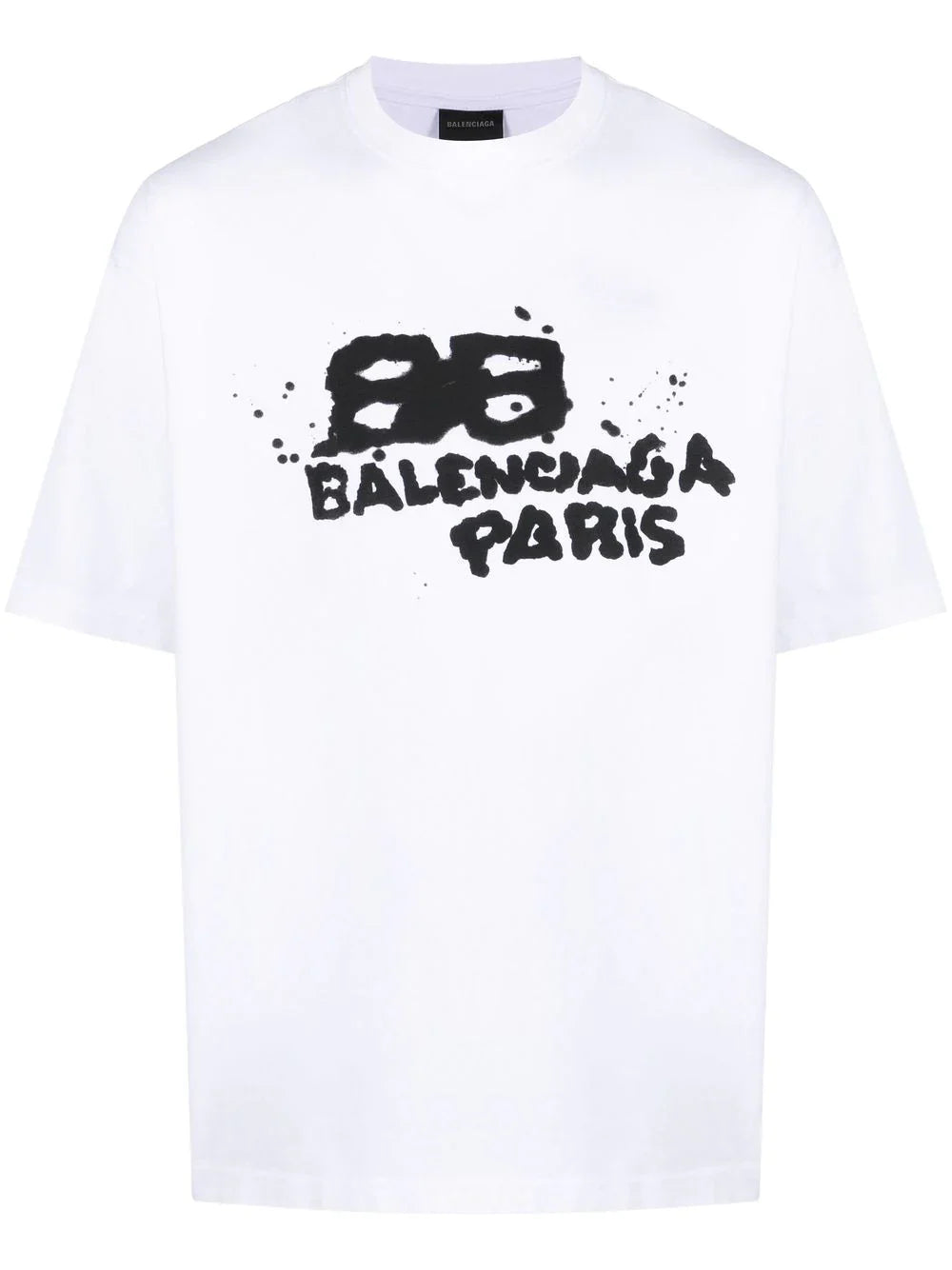 Balenciaga – T-Shirt mit handgezeichnetem BB-Symbollogo in Weiß