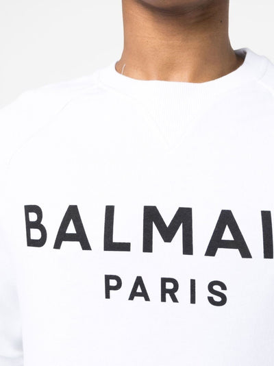 Balmain Paris – Weißes Sweatshirt mit Logo-Print