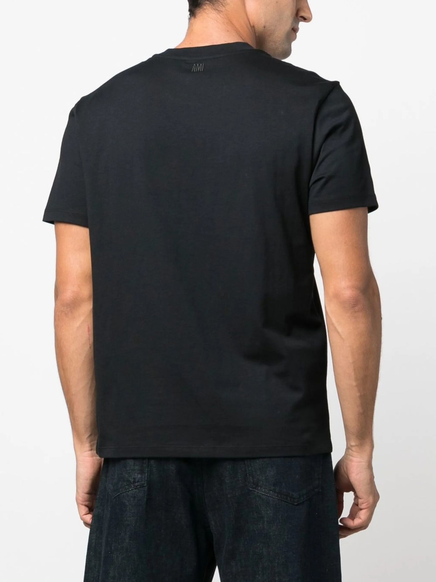 Ami Paris – T-Shirt „Ami De Coeur“ in Rot mit aufgesticktem Logo in Schwarz