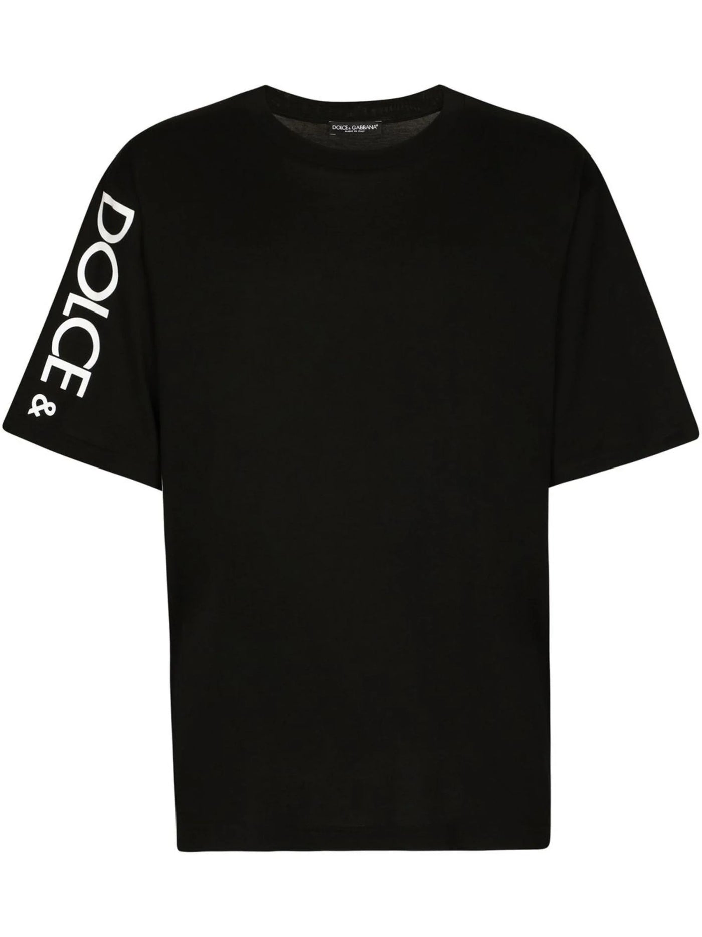 Dolce &amp; Gabbana – Schwarzes T-Shirt mit seitlichem Logodruck