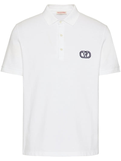 Valentino VLOGO Signature Patch Polo in Weiß