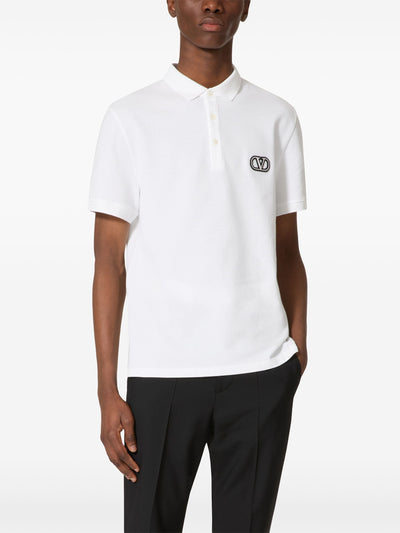 Valentino VLOGO Signature Patch Polo in Weiß