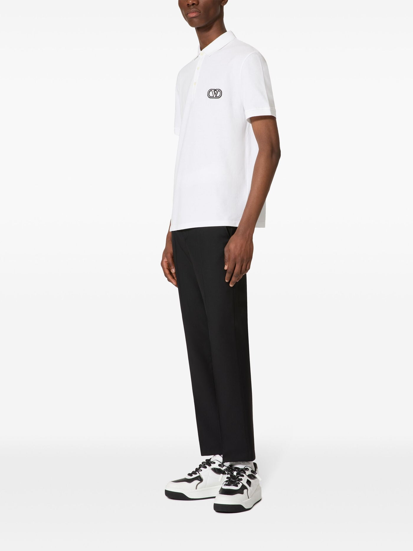 Valentino VLOGO Signature Patch Polo in Weiß