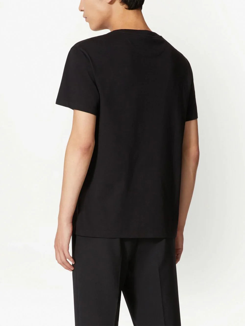 Valentino – Schwarzes T-Shirt mit College-Logo im VLTN-Print