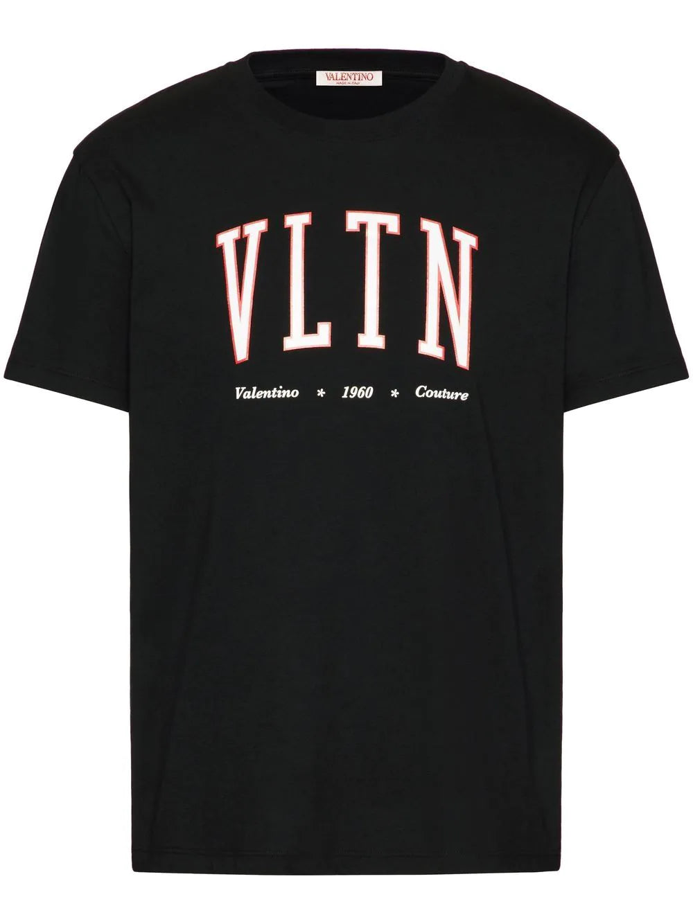 Valentino – Schwarzes T-Shirt mit College-Logo im VLTN-Print