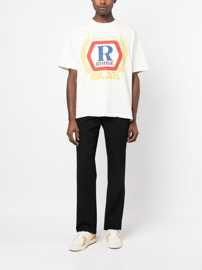 Rhude Hoops Weltmeister-T-Shirt in Weiß