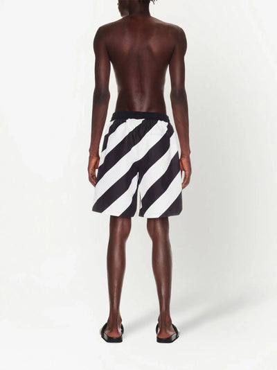 Off-White – Diag Surfer-Badeshorts in Schwarz