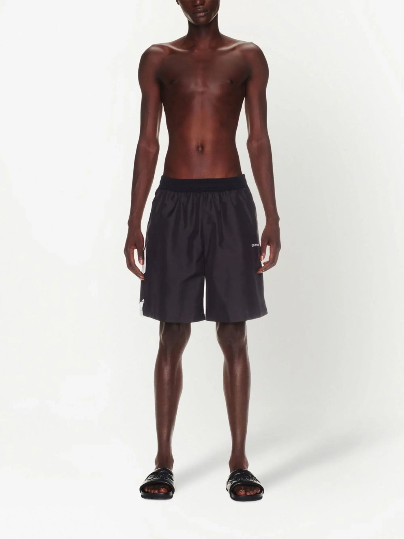 Off-White – Diag Surfer-Badeshorts in Schwarz