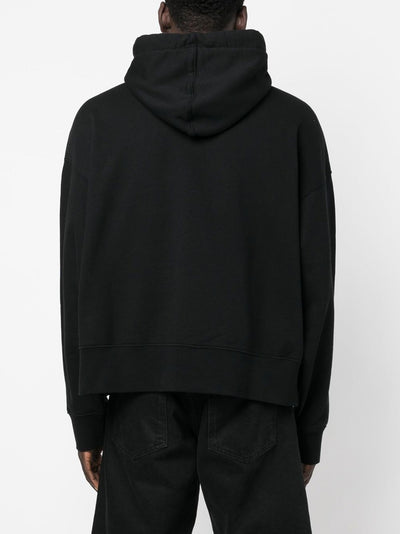 Palm Angels – Kapuzenpullover mit rosa Stern-Sprühdruck in Schwarz 