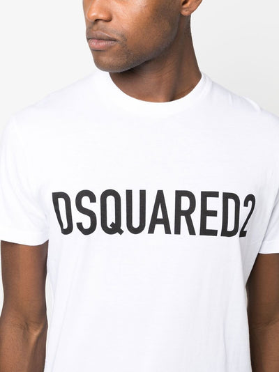 Dsquared2 – Lässiges T-Shirt mit Logo-Print in Weiß