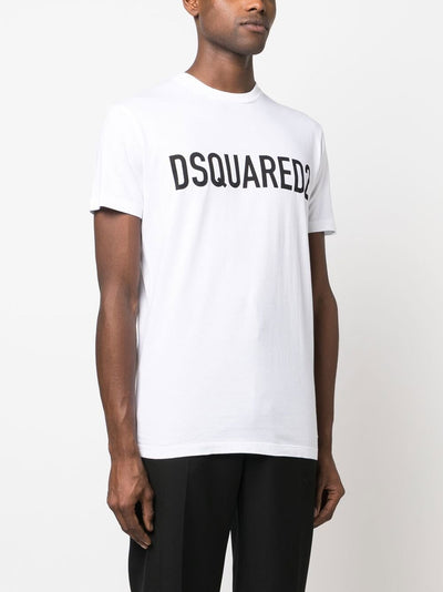 Dsquared2 – Lässiges T-Shirt mit Logo-Print in Weiß