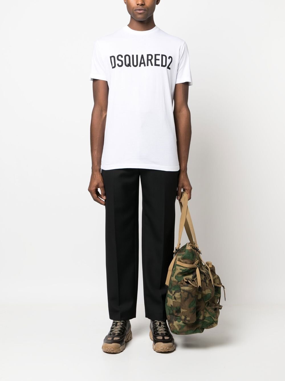 Dsquared2 – Lässiges T-Shirt mit Logo-Print in Weiß