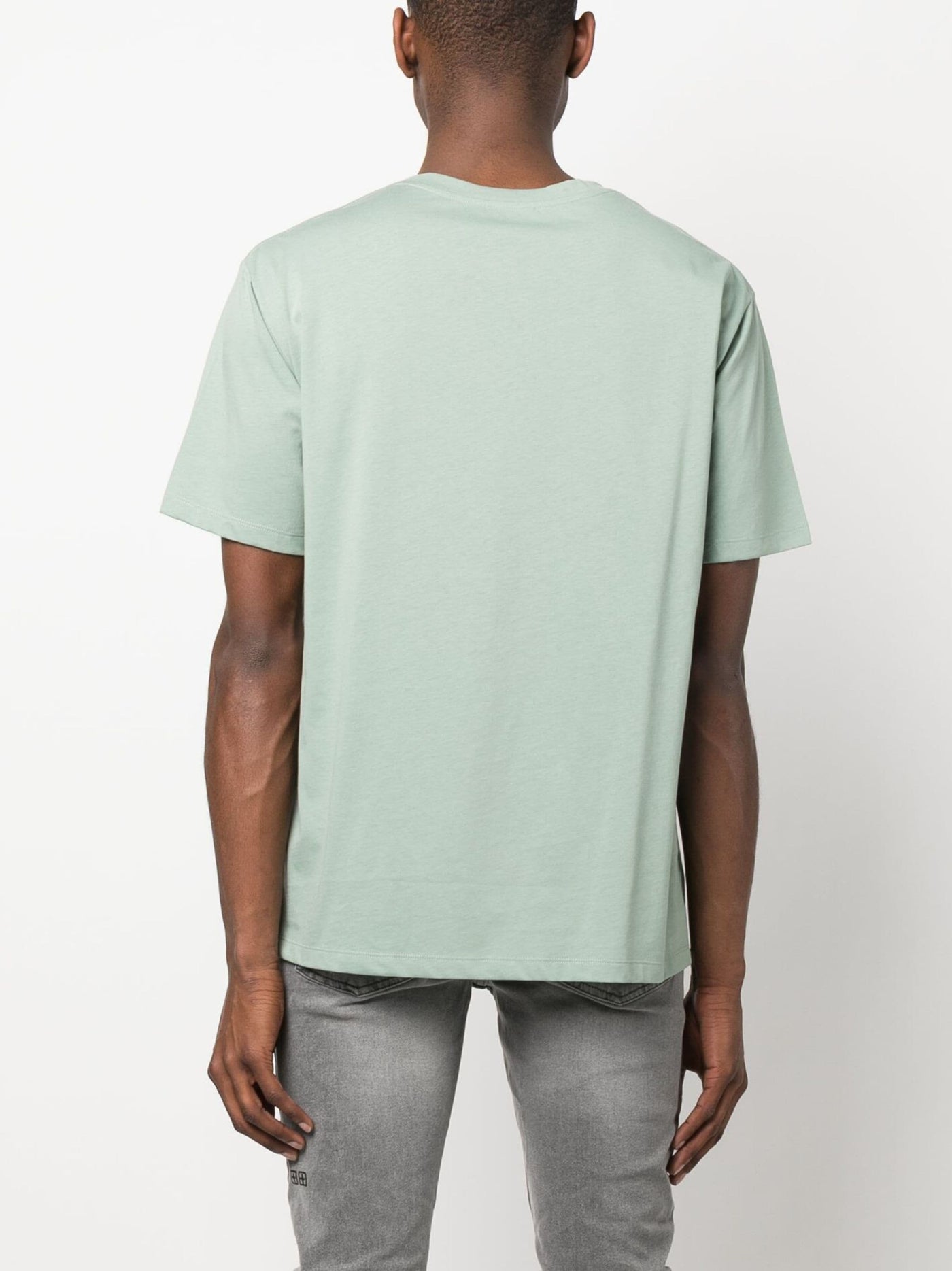 Balmain Paris – T-Shirt mit Logo-Print in Aquagrün