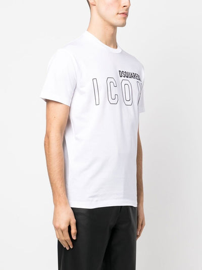 Dsquared2 – Weißes T-Shirt mit Icon-Umriss