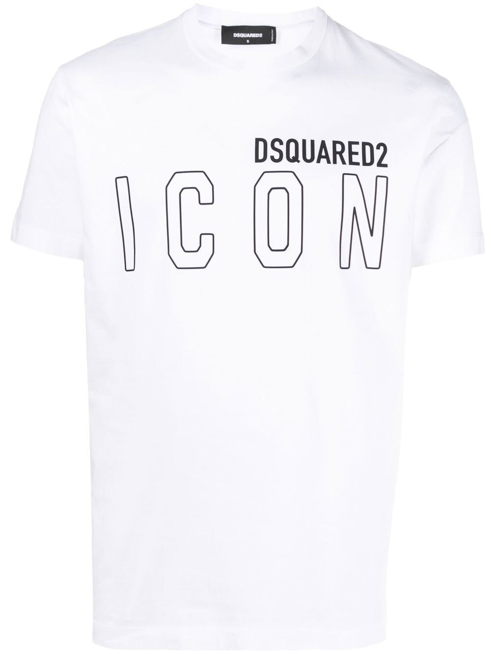 Dsquared2 – Weißes T-Shirt mit Icon-Umriss