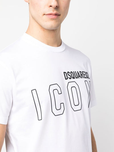Dsquared2 – Weißes T-Shirt mit Icon-Umriss
