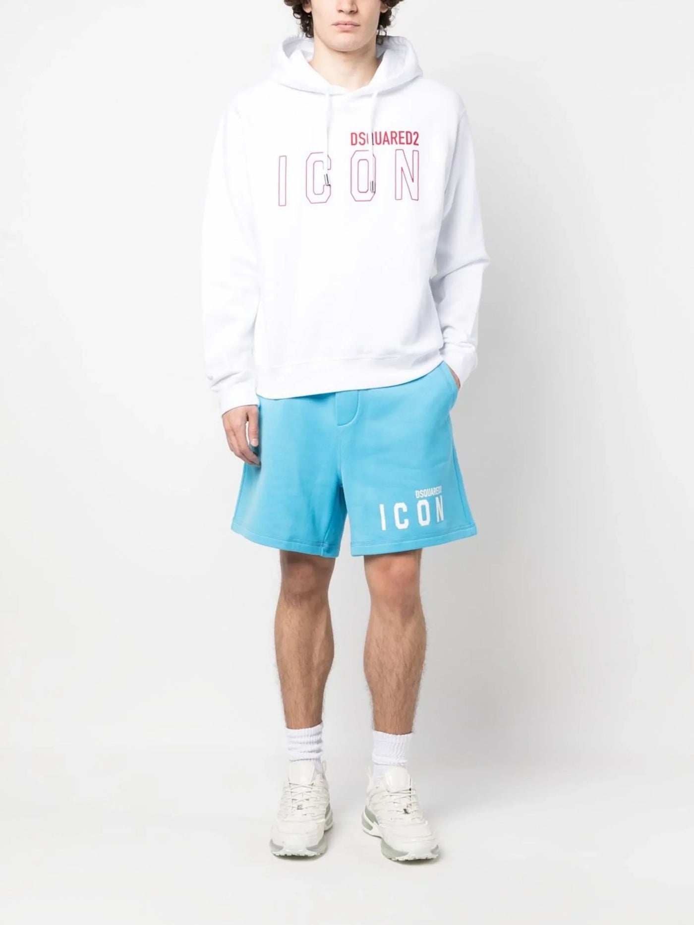 Dsquared2 – Blaue Baumwollshorts mit Icon-Logo-Print