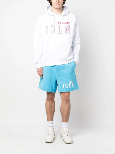 Dsquared2 – Blaue Baumwollshorts mit Icon-Logo-Print