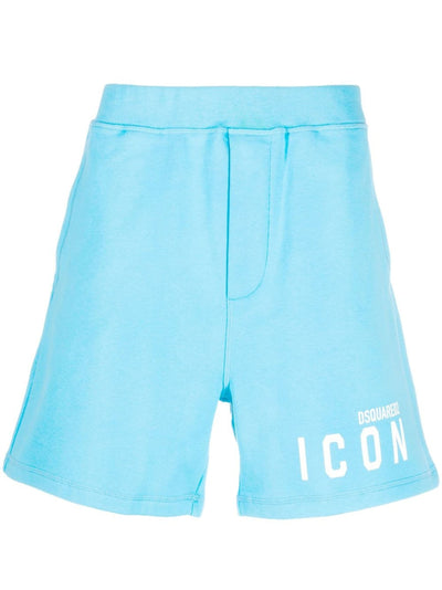 Dsquared2 – Blaue Baumwollshorts mit Icon-Logo-Print