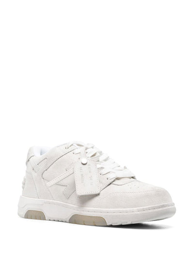 Off-White – Out of Office – Weiße Vintage-Sneaker aus Wildleder 