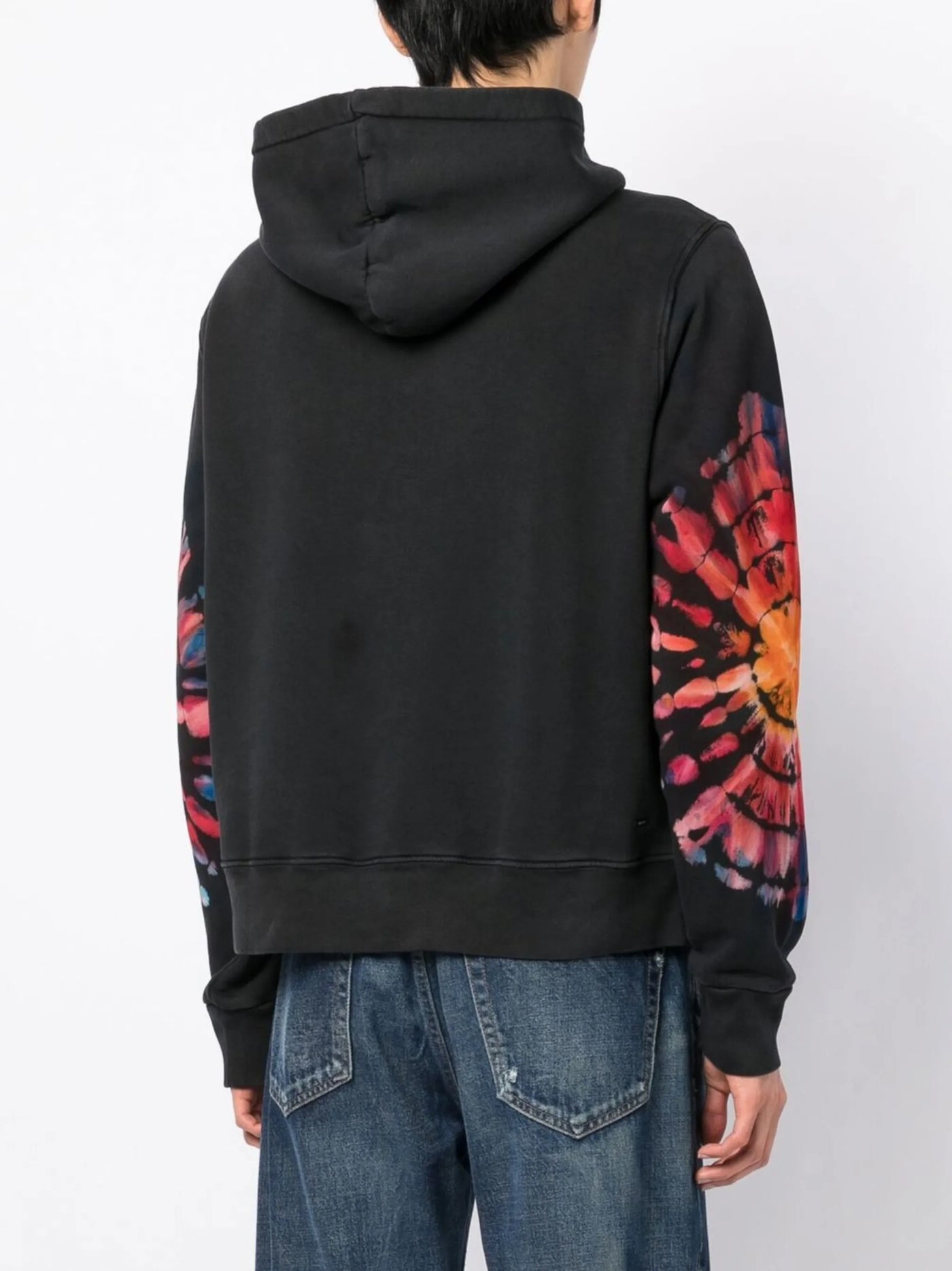 Amiri – Gepunkteter Kapuzenpullover mit Batikmuster in Schwarz