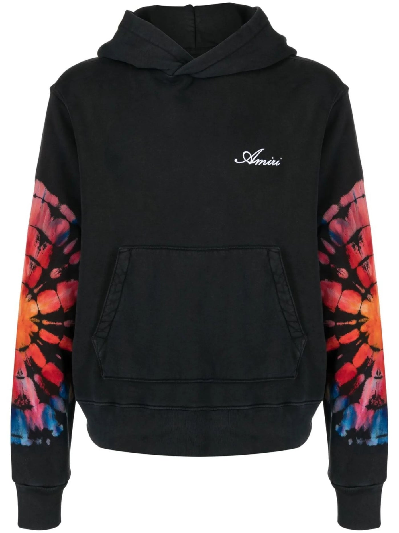 Amiri – Gepunkteter Kapuzenpullover mit Batikmuster in Schwarz