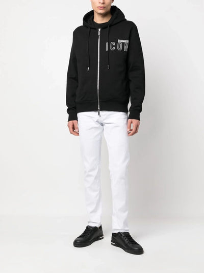 Dsquared2 – Schwarze Kapuzenjacke mit Reißverschluss und Icon-Logo