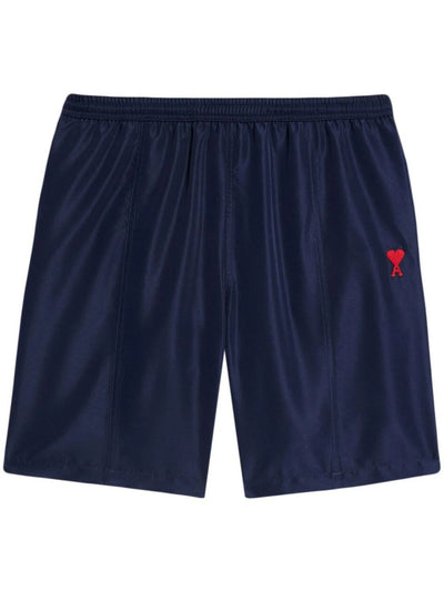 AMI Paris – Badeshorts mit gesticktem Logo in Marineblau