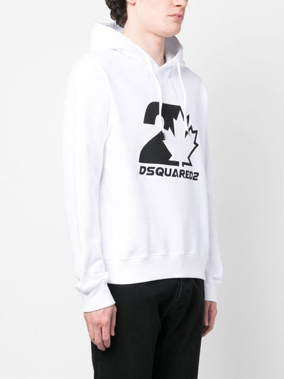 Dsquared2 Cool Fit Ahornblatt-Hoodie Weiß