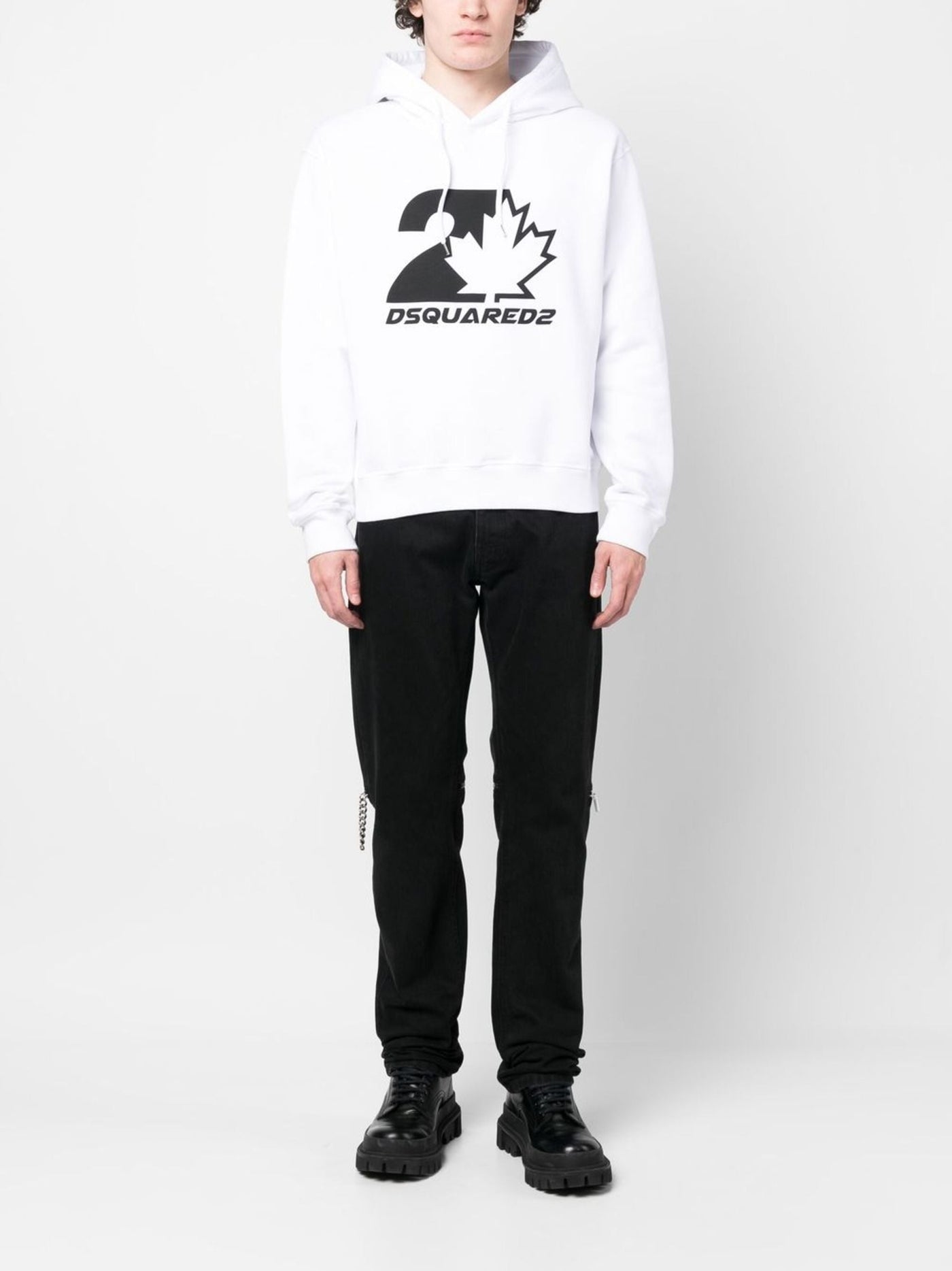 Dsquared2 Cool Fit Ahornblatt-Hoodie Weiß