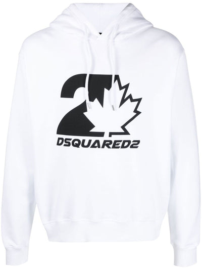 Dsquared2 Cool Fit Ahornblatt-Hoodie Weiß