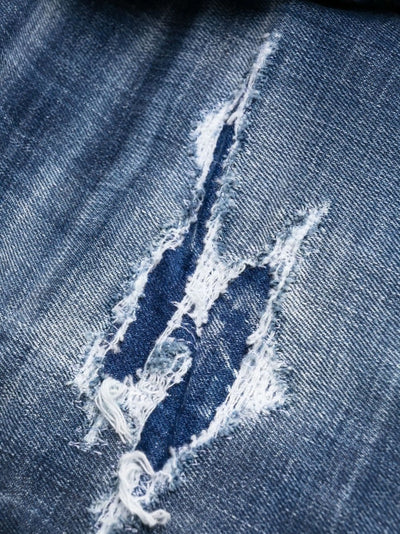 Dsquared2 1964 Patch Distressed Slim Jeans Blau