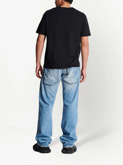 Balmain Oversize-T-Shirt mit römischem Gummilogo in Schwarz