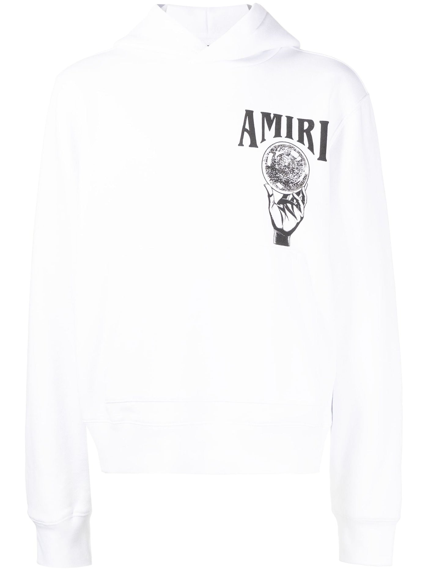 Amiri – Weißer Kapuzenpullover mit Kristallkugel-Logo