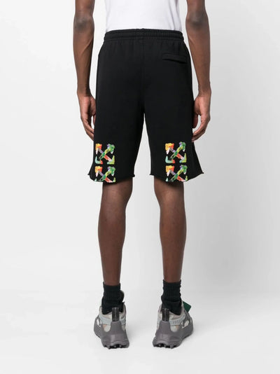 Off-White – Schwarze Shorts mit Brush Arrows-Logo-Print