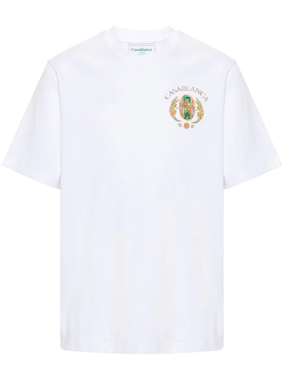 Casablanca Joyaux D'Afrique Tennis Club bedrucktes T-Shirt in Weiß
