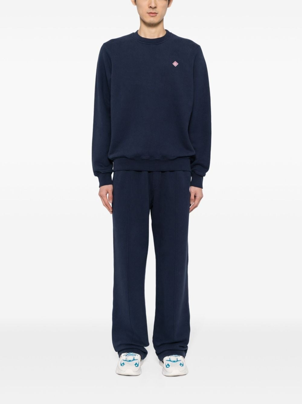 Casablanca Sweatshirt mit Rundhalsausschnitt und Diamant-Logo Blau