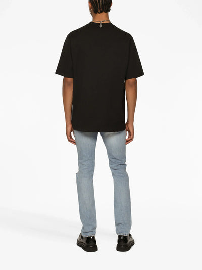 Dolce &amp; Gabbana – Schwarzes T-Shirt mit Interlock-DG-Logoprint