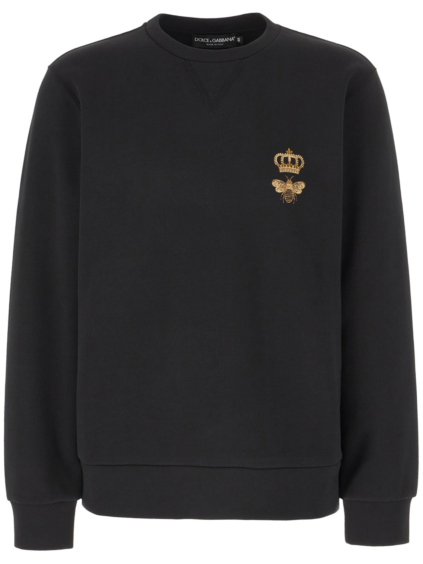 Dolce &amp; Gabbana – Schwarzes Sweatshirt mit Bienenlogo