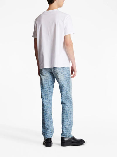 Balmain – Weißes T-Shirt mit Logo-Print im Stil der 70er 