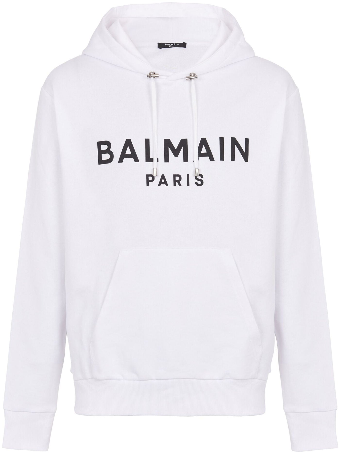 Balmain Paris – Weißer Kapuzenpullover mit Logo-Print