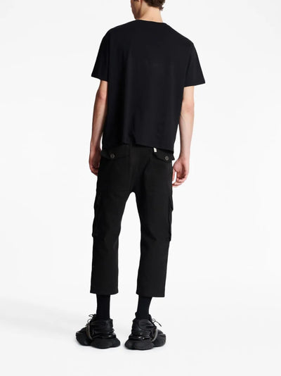 Balmain – Schwarzes T-Shirt mit Logo-Print im Stil der 70er 