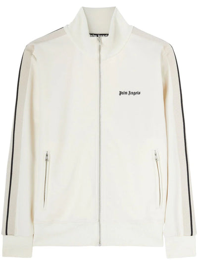 Palm Angels – Jacke mit Track-Logo-Print in Butter/Creme