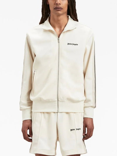 Palm Angels – Jacke mit Track-Logo-Print in Butter/Creme
