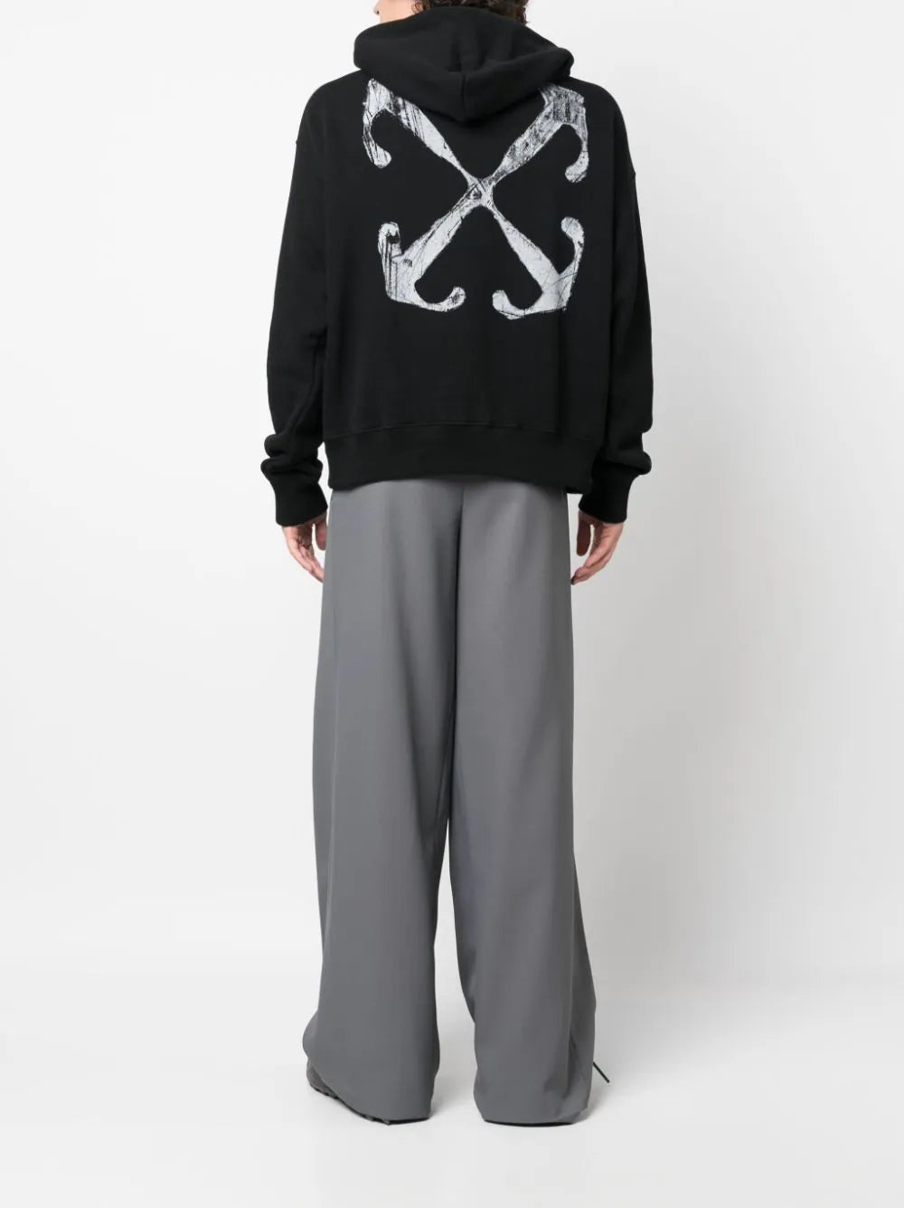 Off-White – Schwarzer Skate-Hoodie „Scratch Arrow“