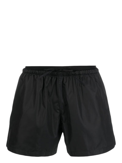Off-White – Schwarze Badeshorts mit Logoband