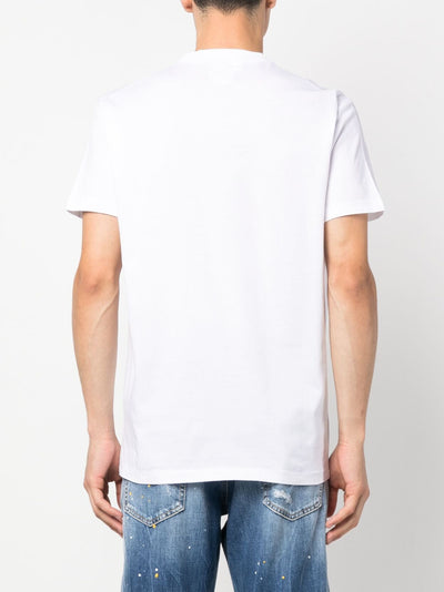 Dsquared2 – Weißes T-Shirt mit auffälligem Ahornblatt-Logodruck